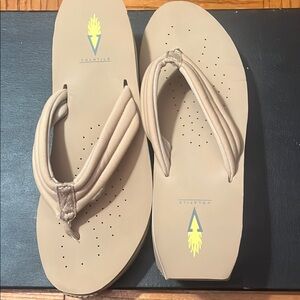 Volatile Tan Flip Flops
